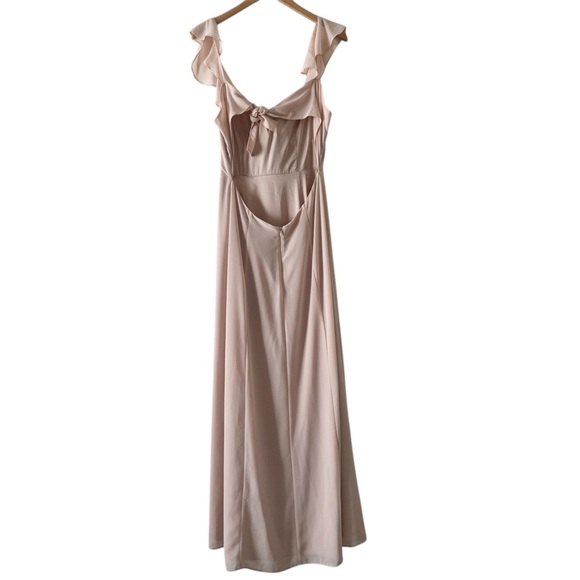 BHLDN Blush Diana Flutter Sleeve Bridesmaid Dress - Picture 3 of 4